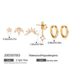 18K Gold Tiny Desire Dainty Huggie Cartilage Earrings Set