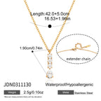 18K Gold High-wattage sparkle Pedant Y Shape Layered Necklace Set