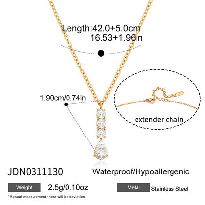 18K Gold High-wattage sparkle Pedant Y Shape Layered Necklace Set