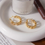 18K Gold Chic Links Chain Hoop Earrings