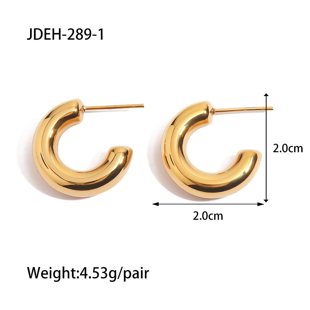 18K Gold Glory Bling Huggie Earrings Ear Cuff Set
