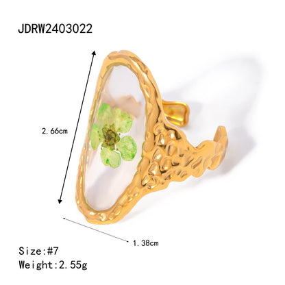 18K Gold Jelly Flower Statement Ring