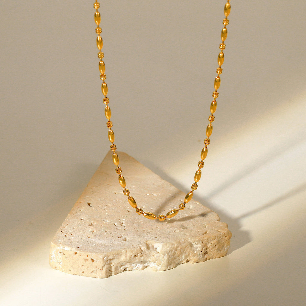 18K Gold Chic Beaded Chain Necklace