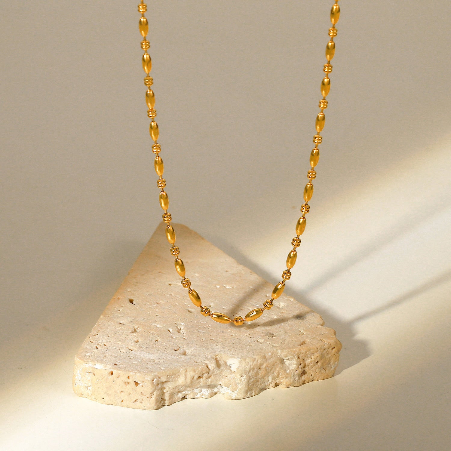 18K Gold Chic Beaded Chain Necklace