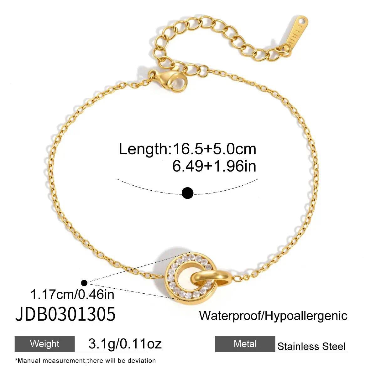 18K Gold Sweet Spark Dainty Chain Color Gem Bracelet Stack