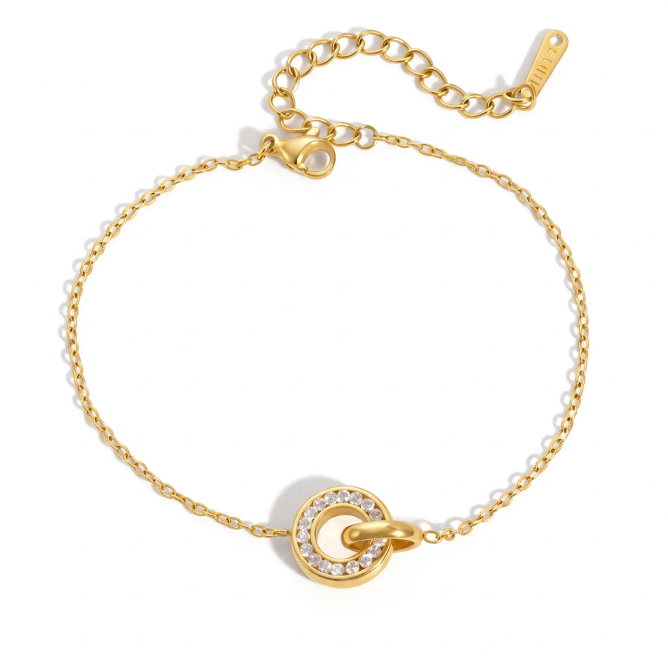 18K Gold Sweet Spark Dainty Chain Color Gem Bracelet Stack