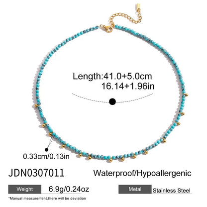 18K Gold Turquoise Evil Eye Pendant Beaded Statement Layered Necklace Set