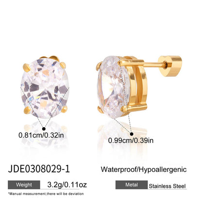 18K Gold Essential Elegance Flat Back Stud Earrings