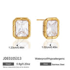 18K Gold The Heiress Radiant Bezel Stud Earrings