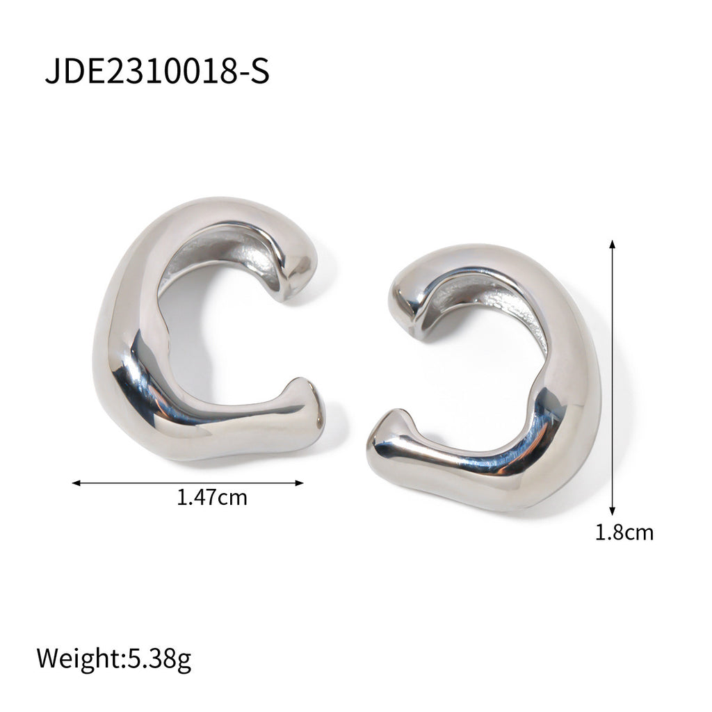 18K Gold Trendy Huggie Ear Cuffs
