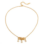 18K Gold Starry Ring Charm Pendant Herringbone Snake Chain Layered Necklace Set