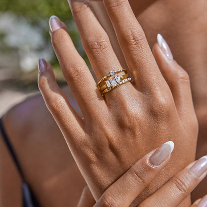 18K Gold Minimalist Luxury Slim Stacking Rings