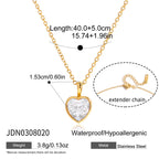 18K Gold Minimal Glow CZ Pendant Paperclip Beaded Chain Layered Necklace Set