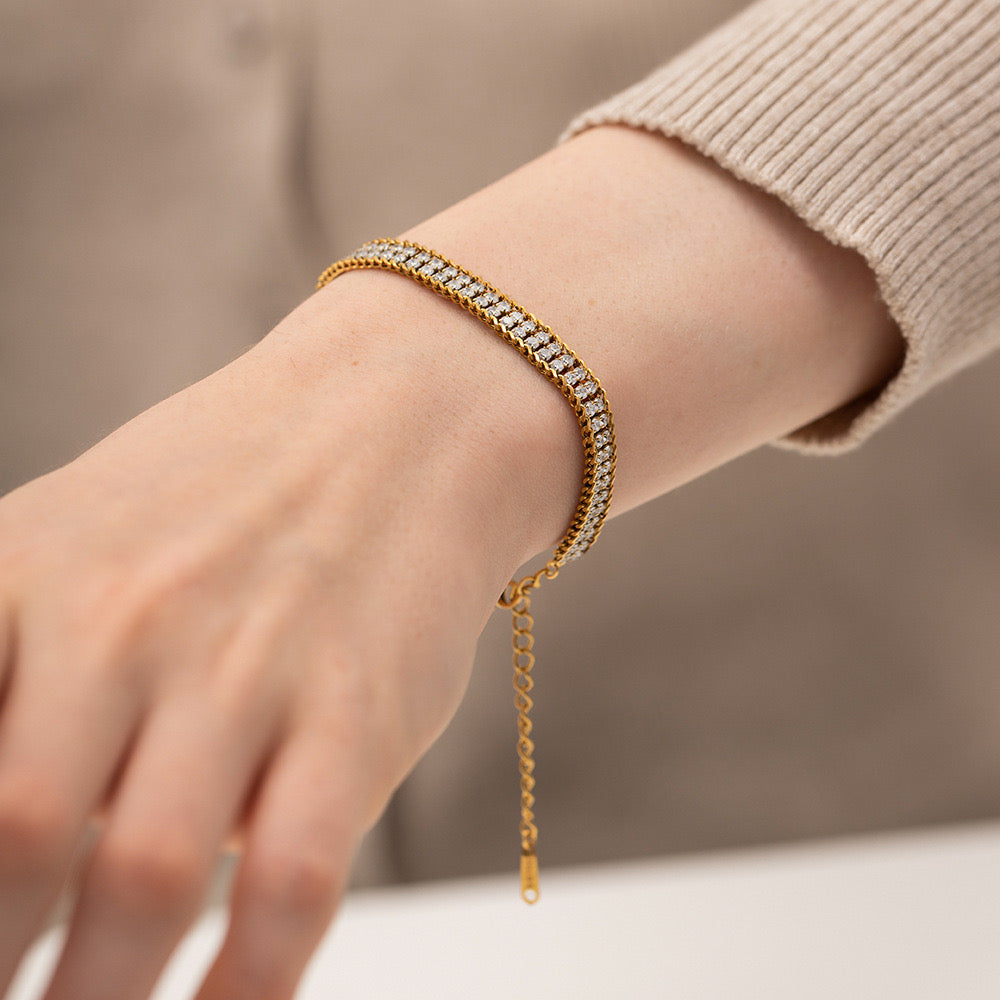 18K Gold Extra Bling Tennis Bracelet