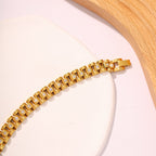 18K Gold Main Character Bling Watch Band Chain Bracelet
