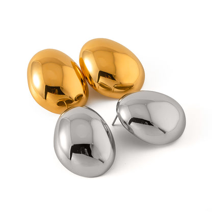 18K Gold Glamour Chunky Statement Stud Earrings