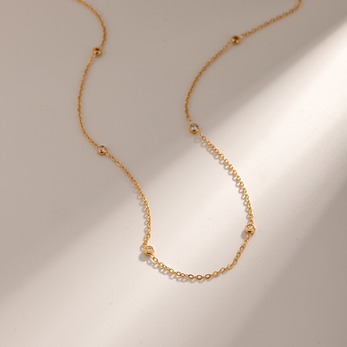 18K Gold Stardust Dainty Chain Necklace