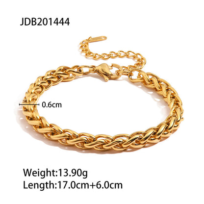 18K Gold Braided Chain Bracelet