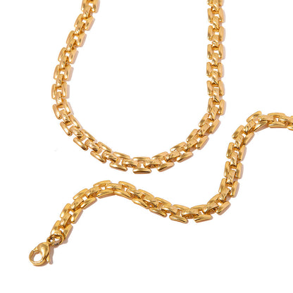 18K Gold Slim Watch Band Chain Bracelet