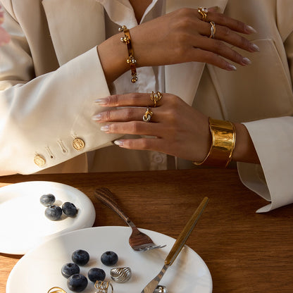 18K Gold Allure Abstract Geometric CZ Cocktail Ring