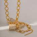 18K Gold Chunky Circle Chain Necklace