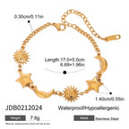 18K Gold Afternoon Tea Heart Chain Bracelet Stack