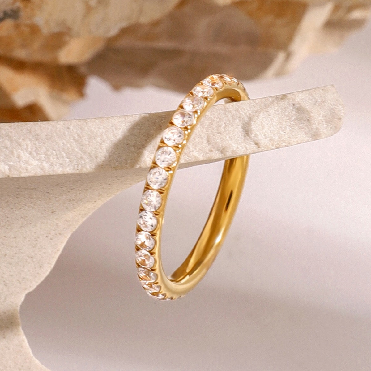 18K Gold Forever Yours Eternity Stacking Promise Couple Ring