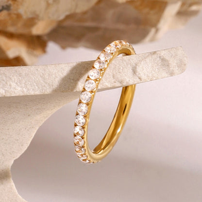 18K Gold Forever Yours Eternity Stacking Promise Couple Ring
