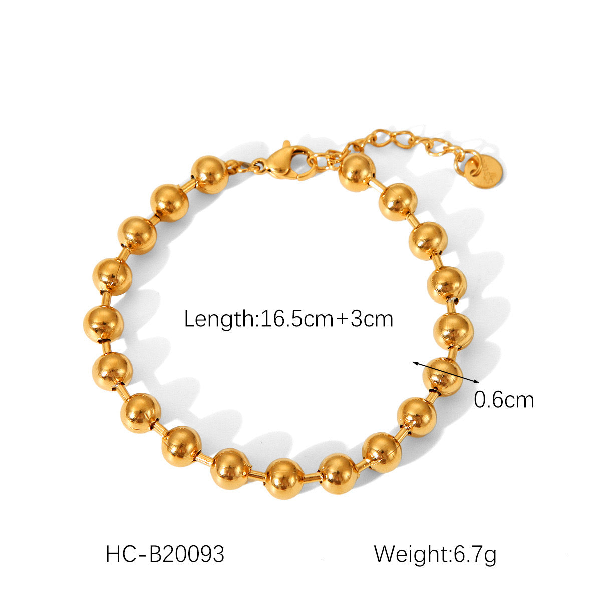 18K Gold Chic Ball Chain Beaded Bracelet