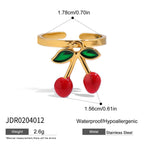 18K Gold Waterproof Red Cherry Trendy Hand Jewelry Chain Bracelet
