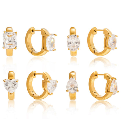 18K Gold Essential Bling Small Hoop Huggie Earrings