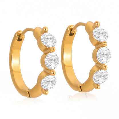 18K Gold Gleam Small Hoop Huggie Earrings