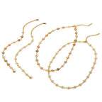18K Gold White Daisy Flower Chain Choker Necklace