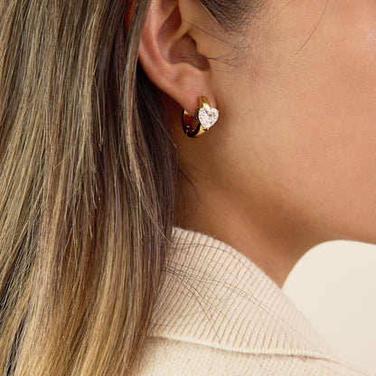 18K Gold Essential Bling Small Hoop Huggie Earrings