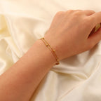 18K Gold Beaded Chain Bracelet