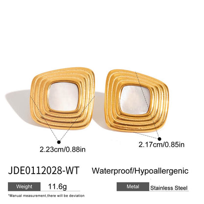 18K Gold Golden Age Black Onyx Statement Stud Earrings