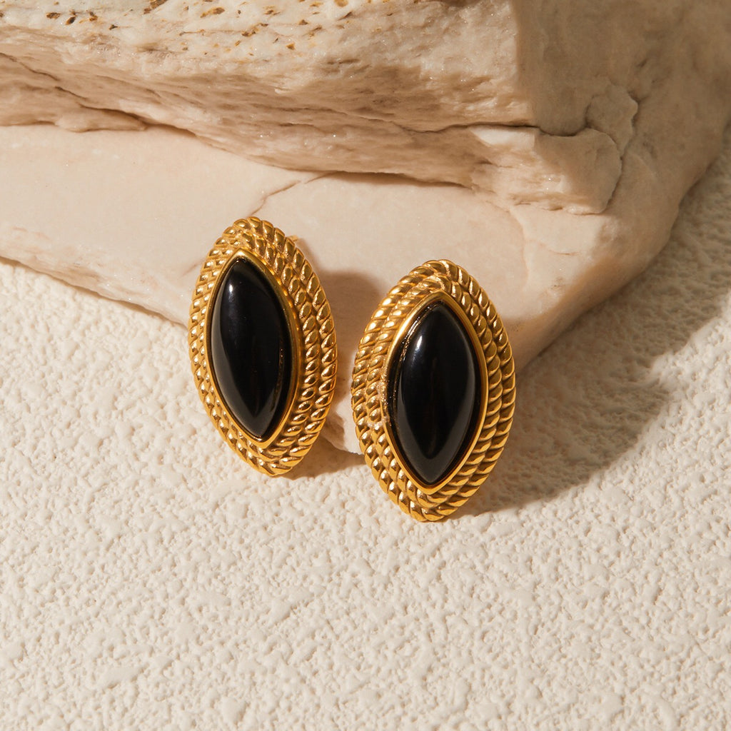 18K Gold Retro Pop Color Statement Stud Earrings