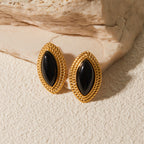 18K Gold Retro Pop Color Statement Stud Earrings