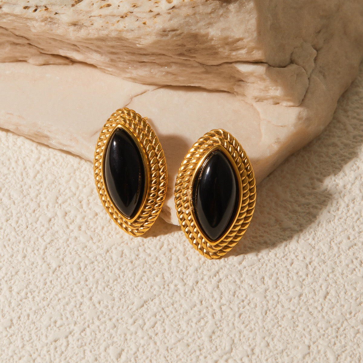 18K Gold Retro Pop Color Statement Stud Earrings