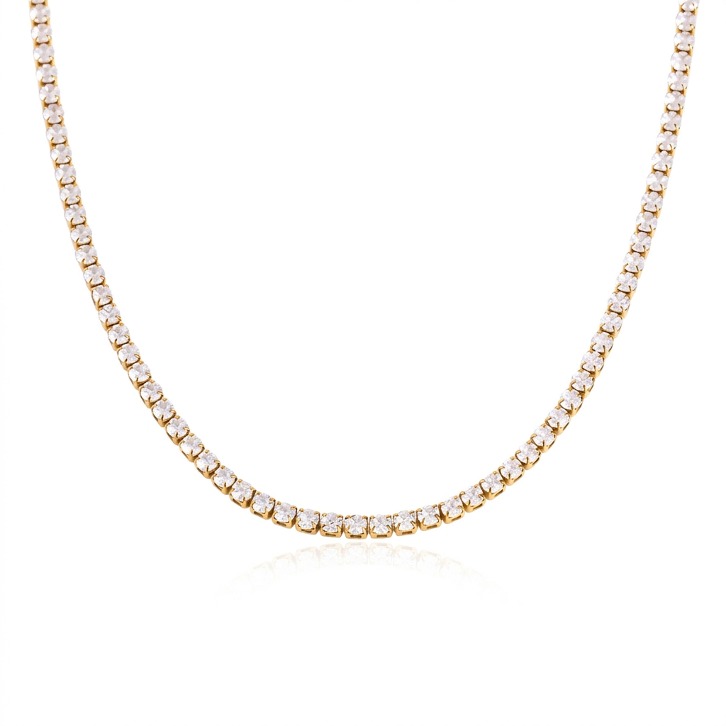 18K Gold and Silver The Socialite Tennis Necklace