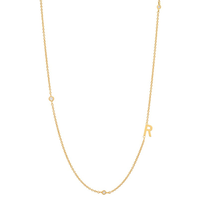 18K Gold Minimalist Starry Initial Choker Necklace