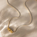 18K Gold Endless Love MOM Charm Tennis Necklace