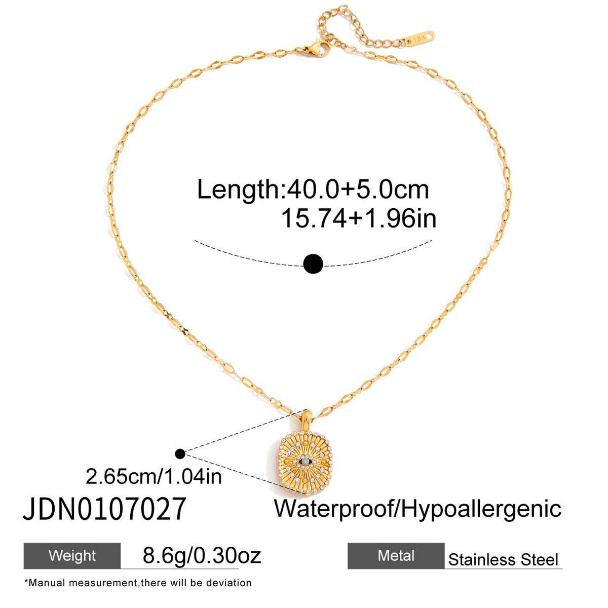 18K Gold Turquoise Evil Eye Pendant Beaded Statement Layered Necklace Set