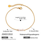 18K Gold Elegant Pearl Chain Dainty Anklet