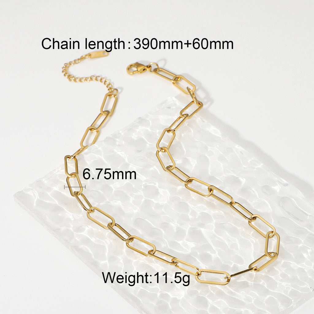 18K Gold Classic Paperclip Chain Necklace