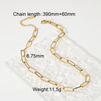 18K Gold Classic Paperclip Chain Necklace