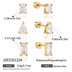 18K Gold Tiny Stars Flat Back Stud Nap Earrings Set