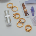18K Gold Double Link Spinelli Connected Stacking Pave Eternity Ring