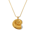 18K Gold Summer Shell Pendant Statement Necklace