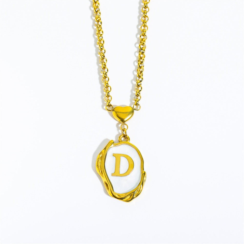 18K Gold Luxury Initial Pendant Necklace